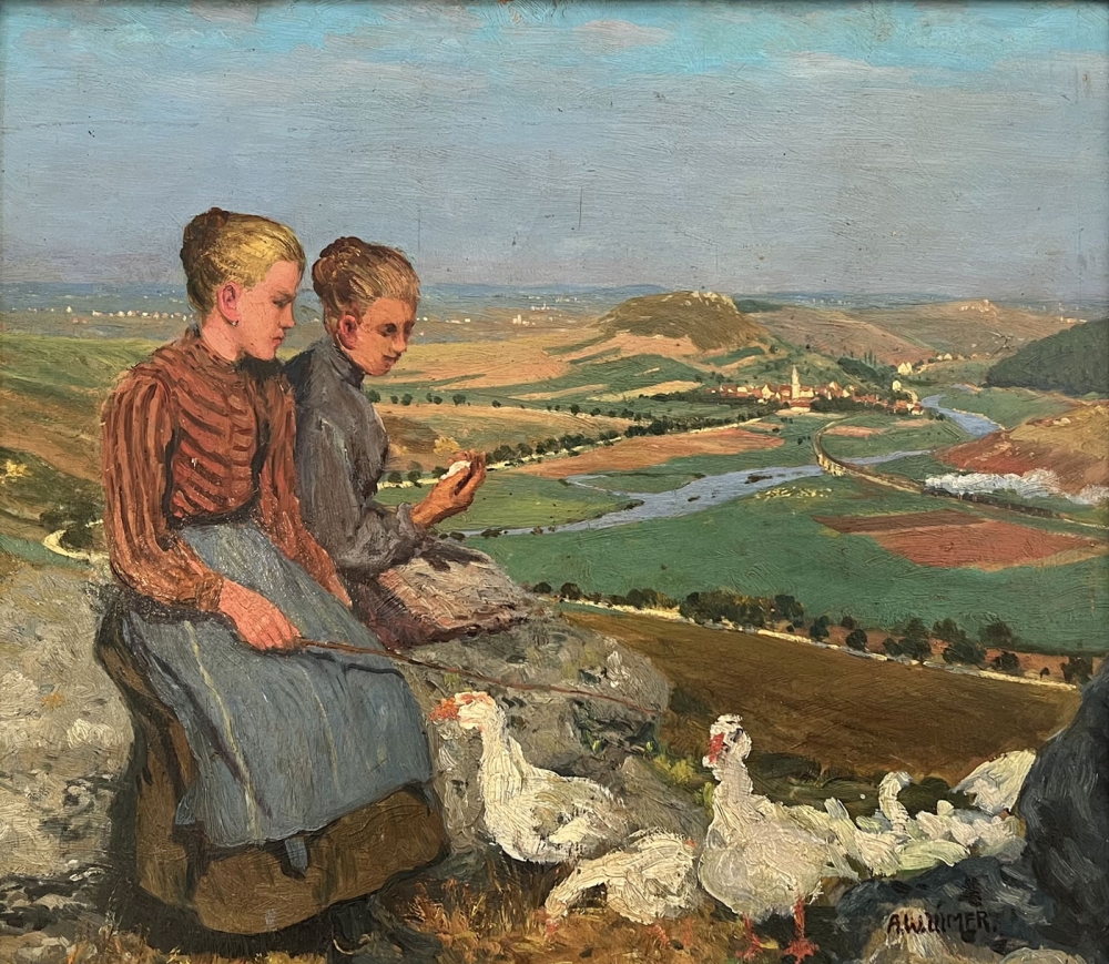 August Friedrich Wilhelm Ulmer, Zwei Mädchen mit ihren Gänsen