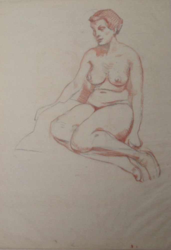 Andreas Bach, Sitting Female Nude