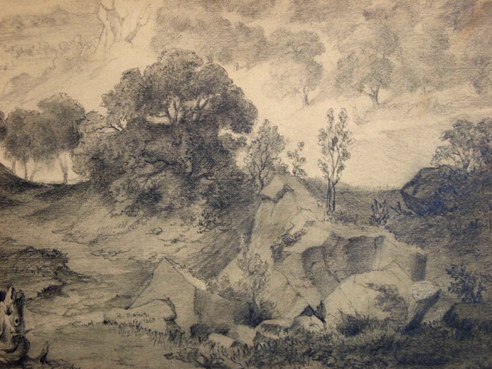 Hermann Baisch, Weite Landschaft mit Hirten