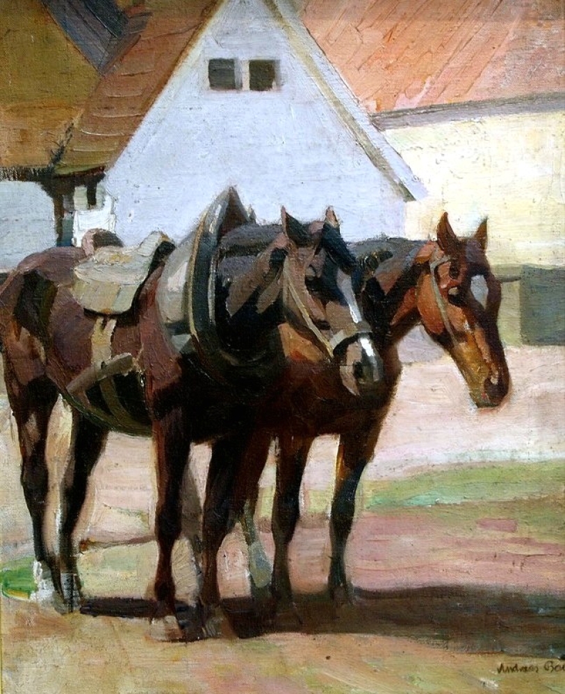 Andreas Bach (1886-1963), Pferdegespann