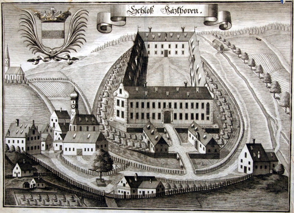 Michael Wening (1645-1718) Schloß Hazthoven, heute Schloss Niederhatzkofen bei Rottenburg