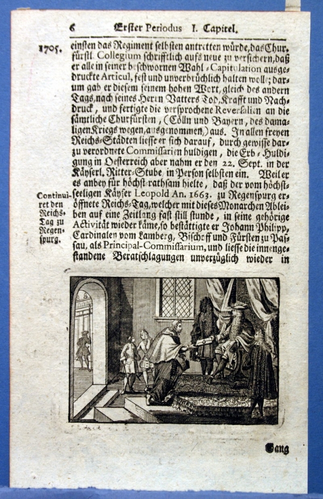 Unbekannt (um 1740), Reichstag zu Regensburg, Überreichung einer Urkunde