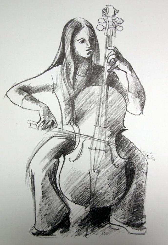 Rosalinde Weber- Hohengrund (1934), Junge Frau mit Cello