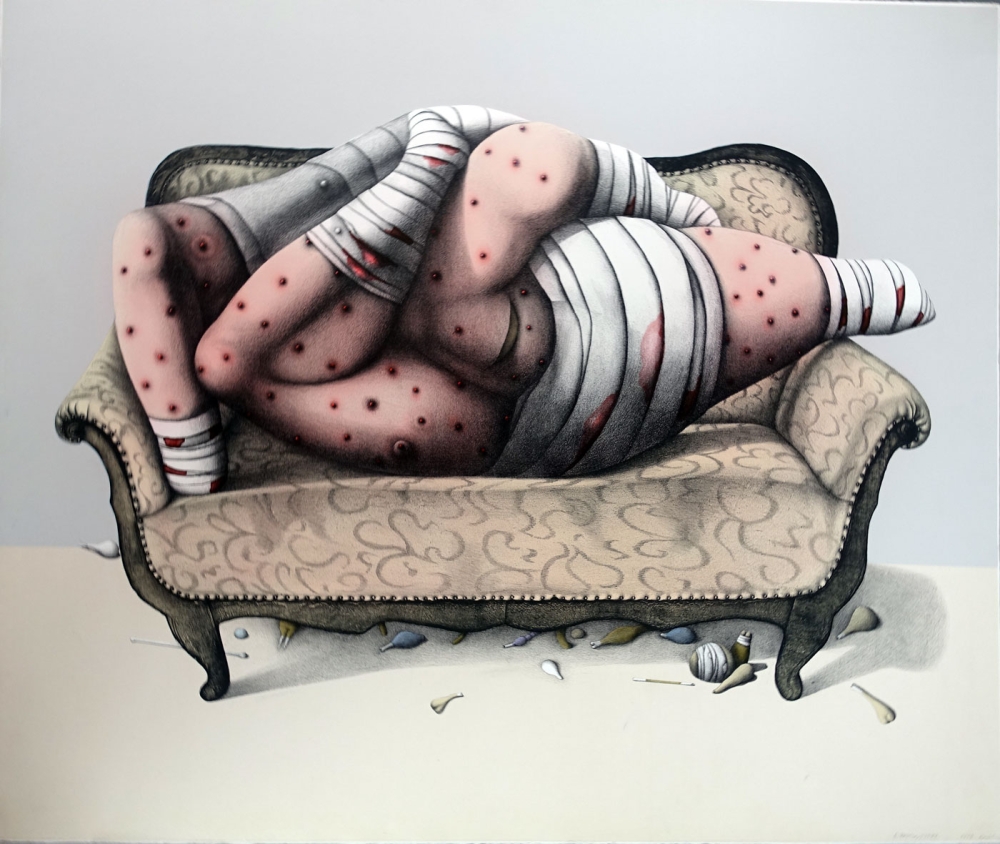 Günter Dollhopf, Winding shape on couch