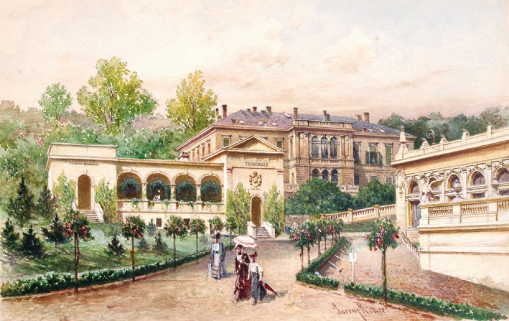 Lorenz Ritter, Schlossansicht, Kurbad mit Trinkhalle