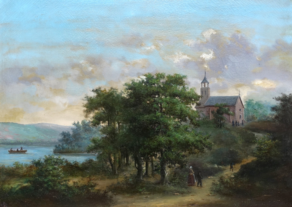 Unsigned, Seascape with small chapel