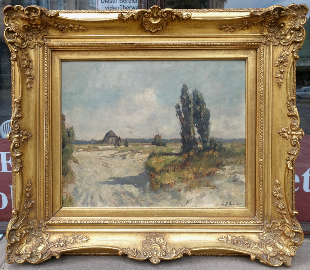 Josef Burger, Gehöft am Fluss einer niederbayrischen Moorlandschaft