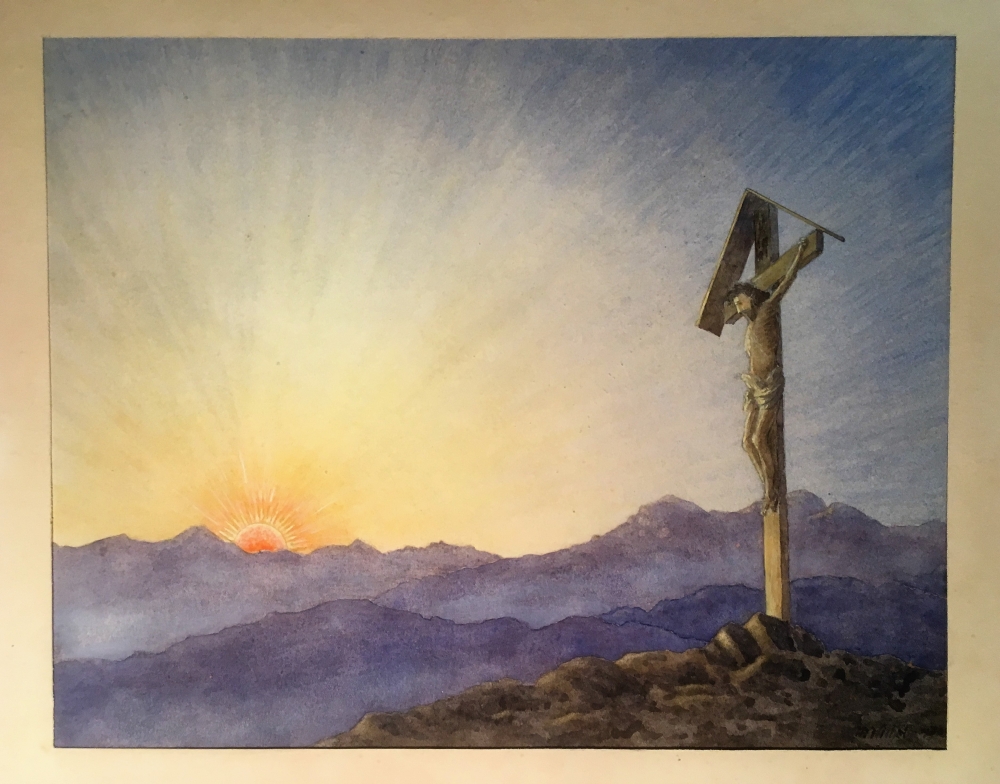 Martin Wilhelm, Gipfelkreuz beim Sonnenaufgang