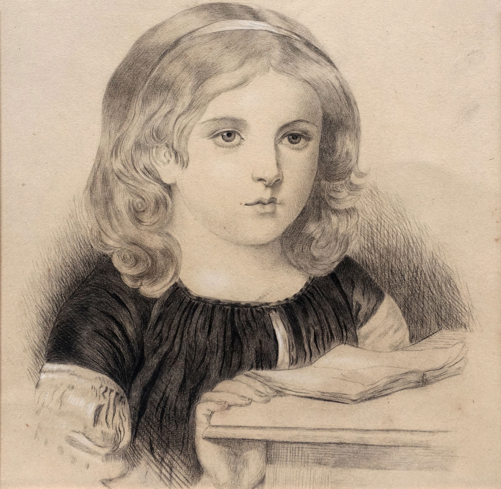 H. Lübbert, Girl portrait with book