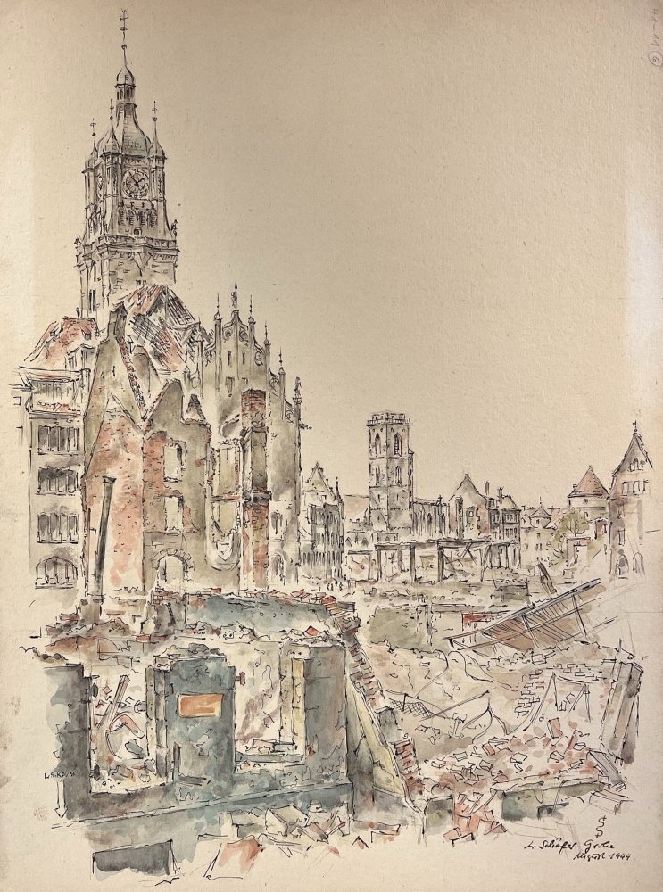 Ludwig Schäfer Grohe, Destroyed Stuttgart 1944