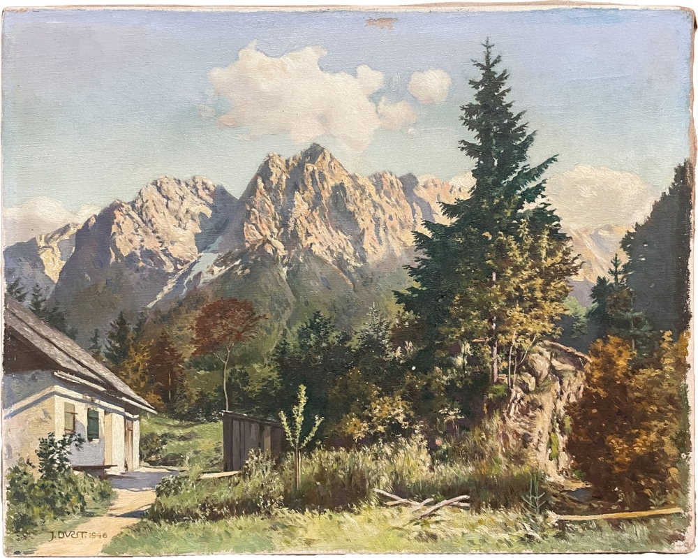 Jacob Durst, Alpine landscape with cottage