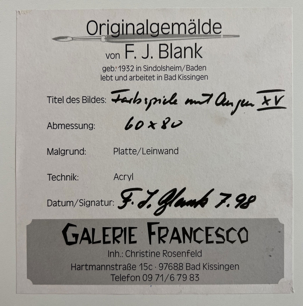 Franz J. Blank, Farbspirale mit Augen XV