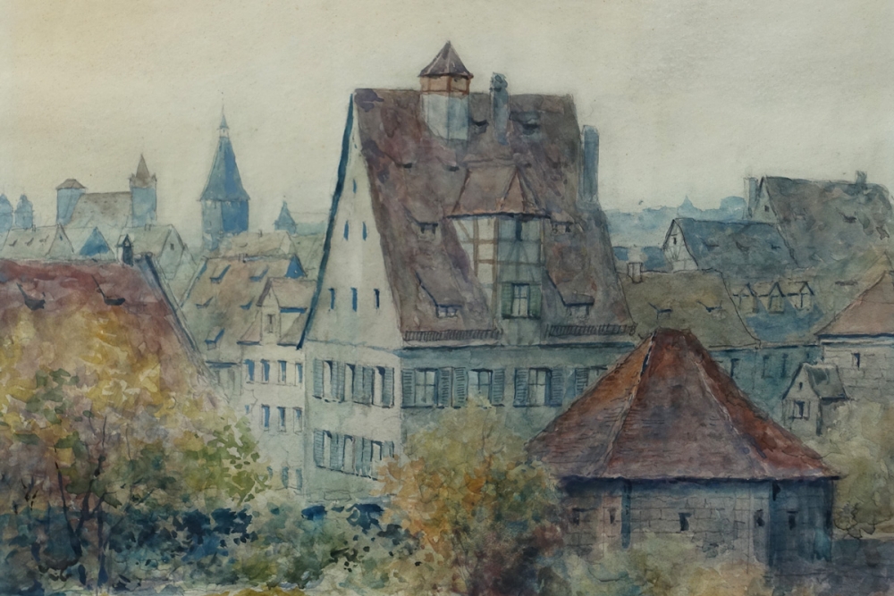 Wilhelm Ritter, Blick über die Stadtmauer auf die Burg in Nürnberg