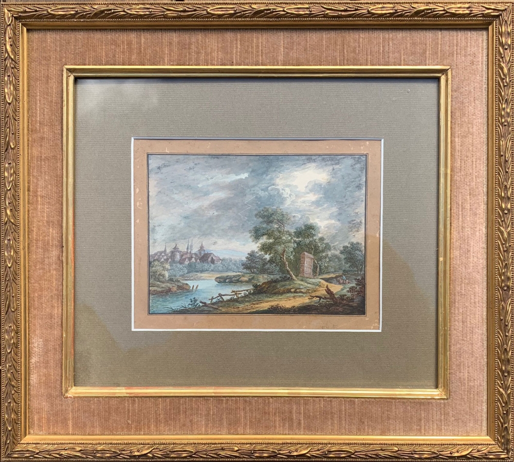 Karl Sebastian von Bemmel, Sommerliche Landschaft mit Blick über einen Fluß auf  Nürnberg