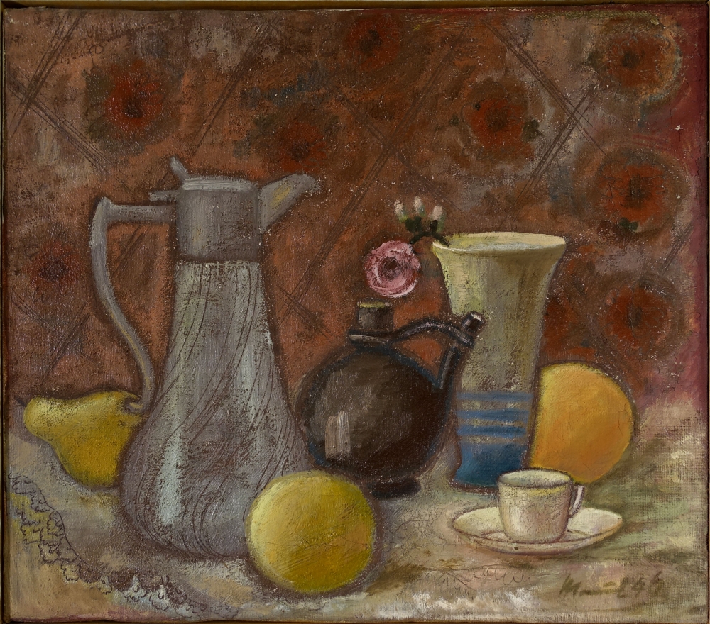 Georg Maul, Still Life with a Jug and Pears