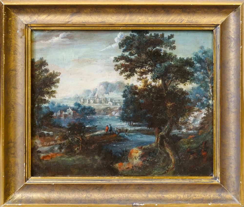 Peter von Bemmel, Flusslandschaft mit Personenstaffage