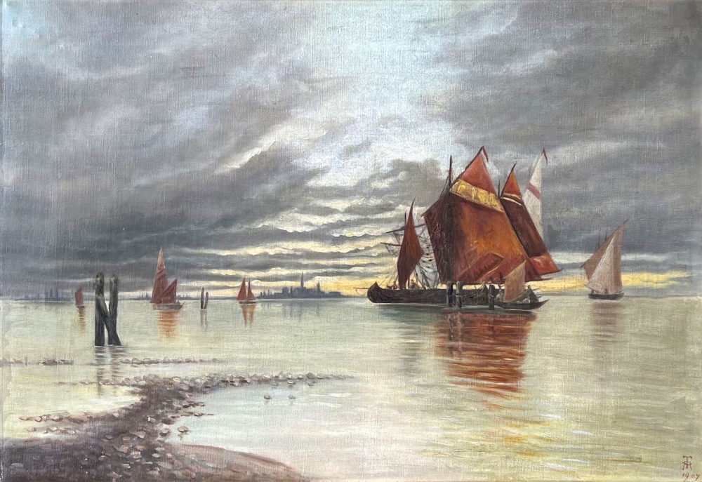 Monogramist T.M., Sailboats in front of Venice