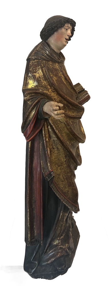 Large late Gothic carved figure of a saint