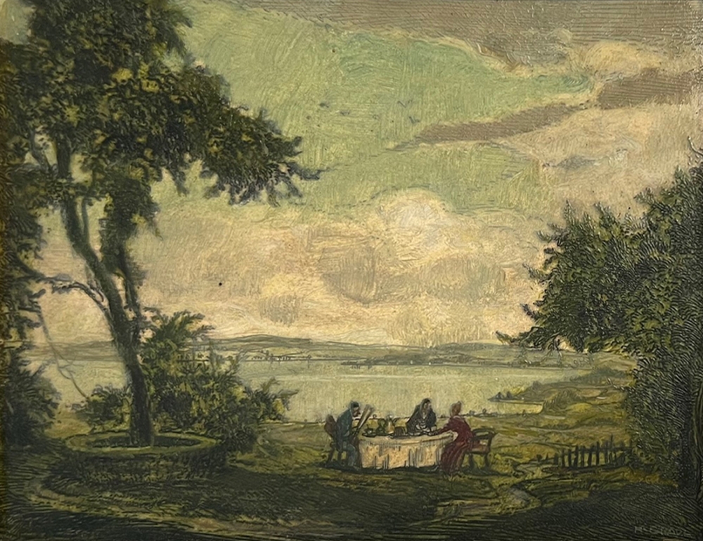 Hermann Gradl, eating at the Ammersee