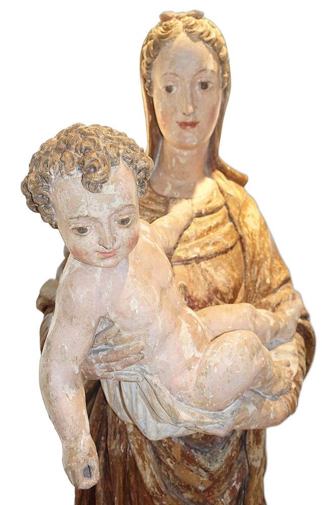 Gotische Madonnenfigur - Mitte 15. Jahrhundert