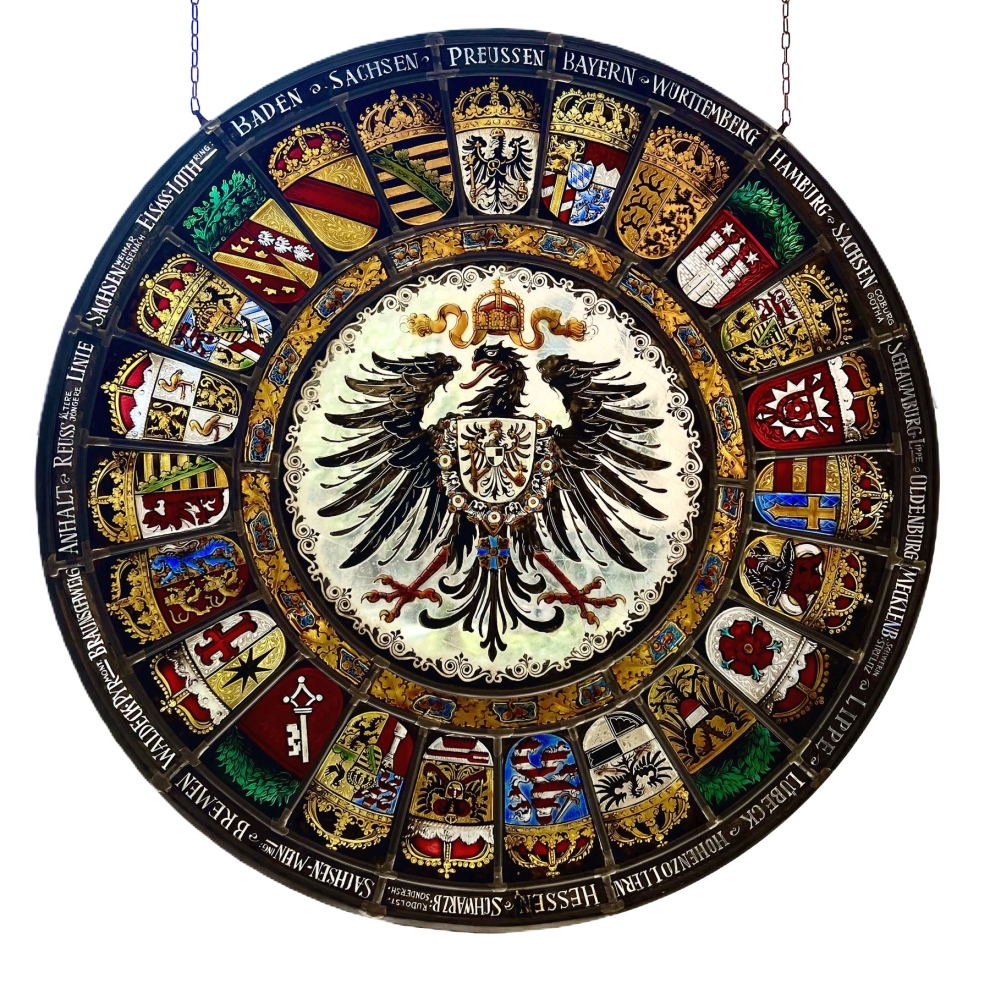 Reverse glass picture - Coat of arms disc of old federal states