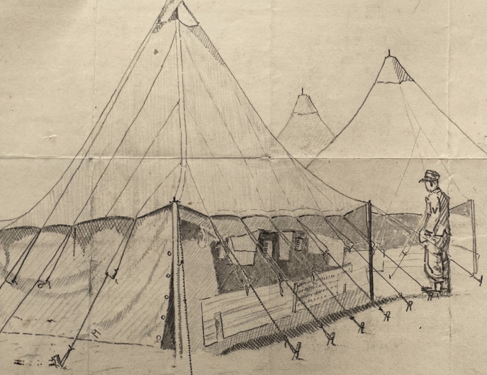 Emil Scheidig, Tents drawing from April 1945