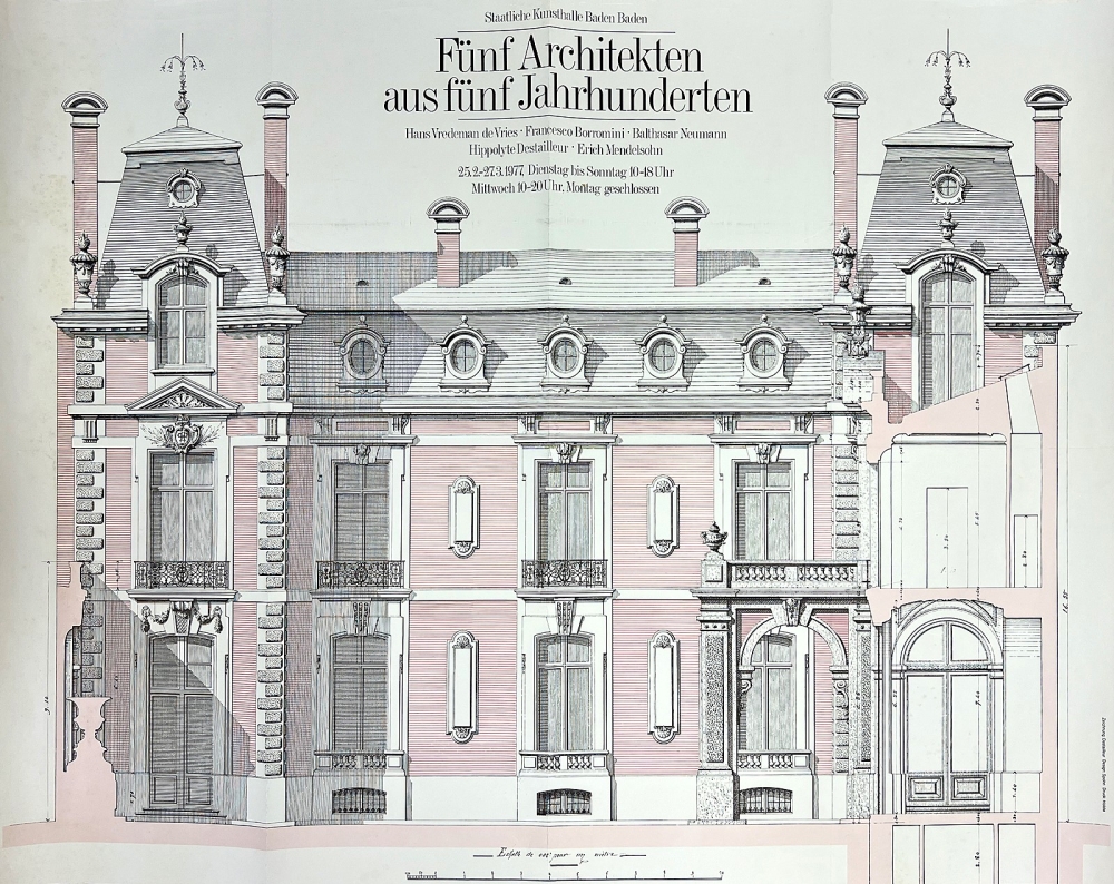 Hippolyte Destailleur and Spohn, Five architects from five centuries Poster 1977, Palais Pless