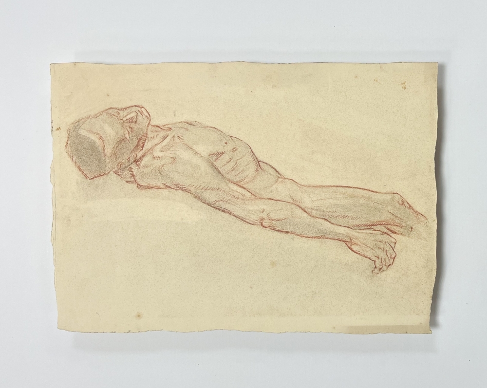 Karl Seubert, lying nude man