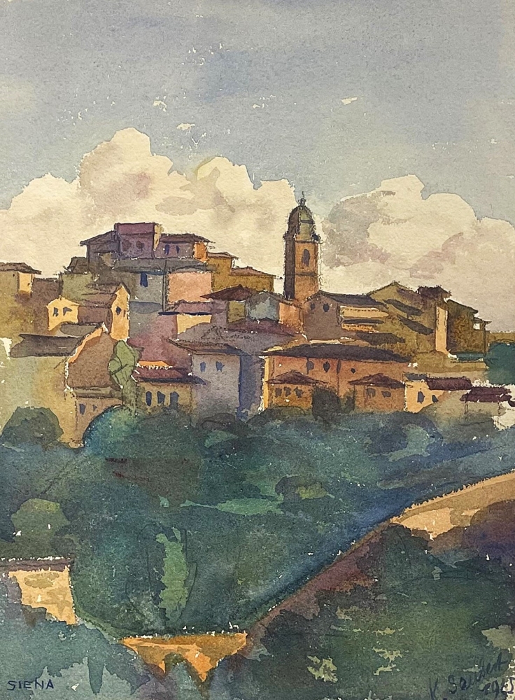 Karl Seubert, Stadtansicht Siena in Italien 1925