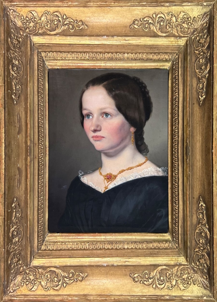 Biedermeier girl portrait around 1820