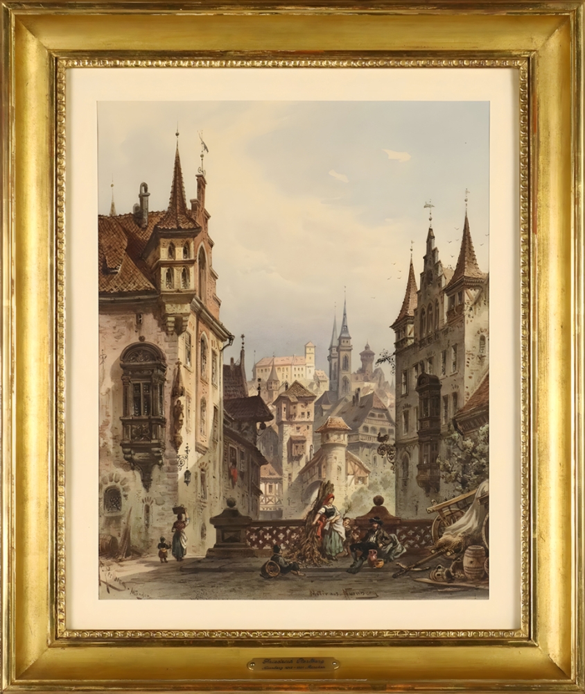 Friedrich Perlberg, Blick auf die Burg Nürnberg und Sebalduskirche