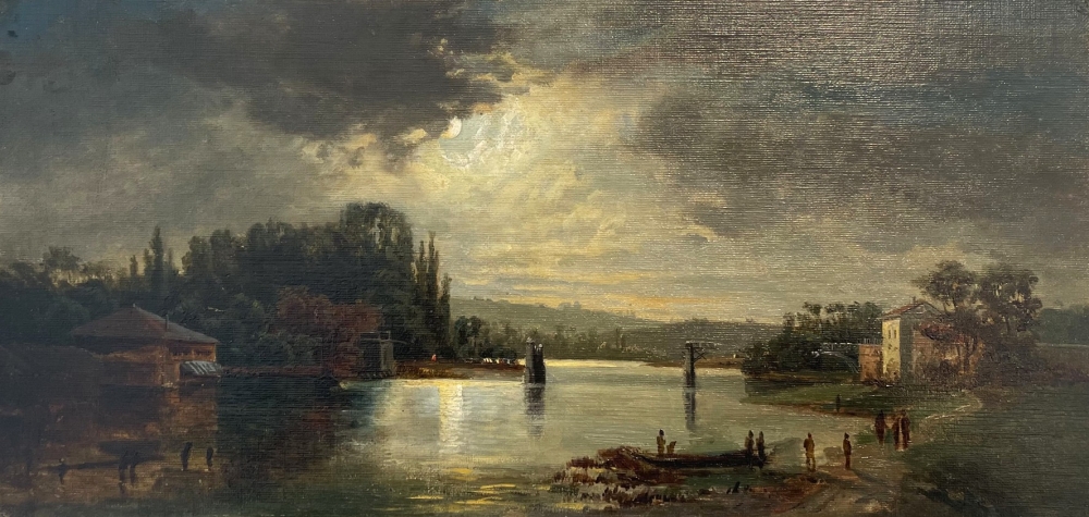 Max Baumgartner, Destroyed bridge in a romantic lakeside landscape