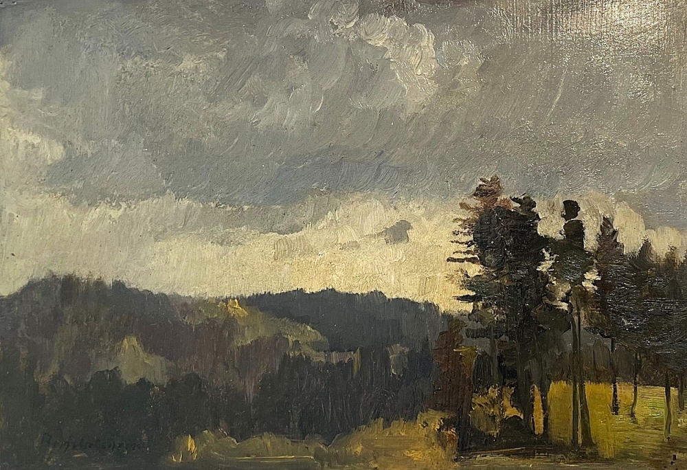 Gustav Bechtolsheim, Landschaft mit Bäumen