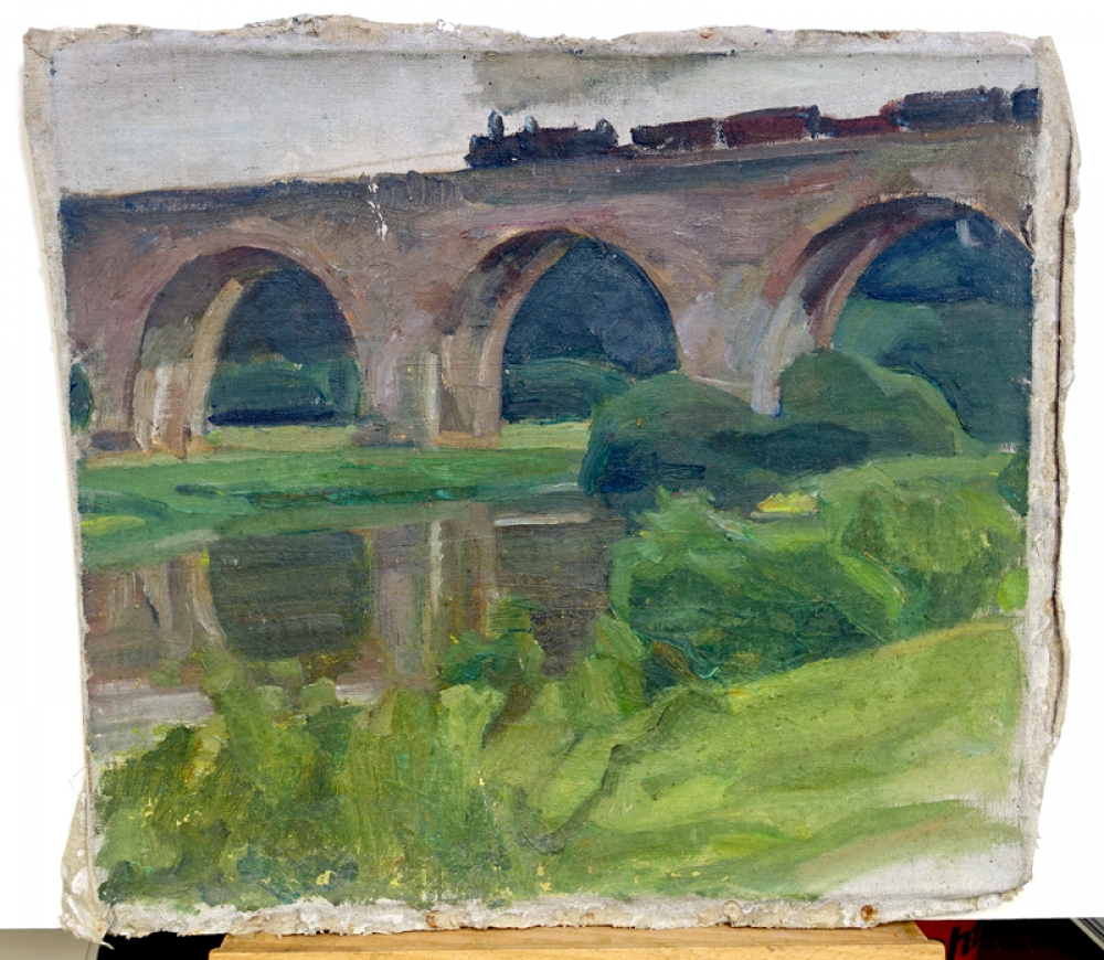 Georg Lämmermann, Train crosses viaduct