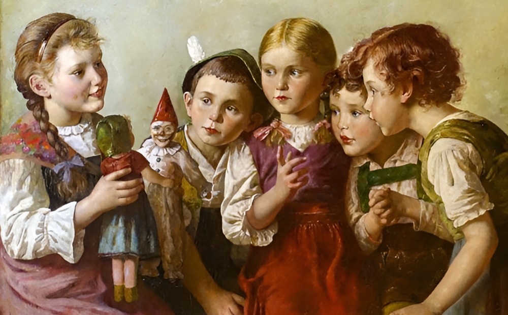 Edmund Adler, Children in the room with clown and doll