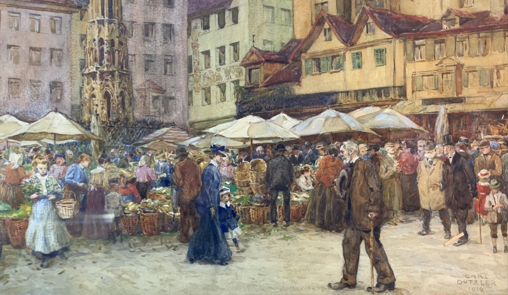 Carl Dotzler, Nürnberger Hauptmarkt mit dem Schönem Brunnen