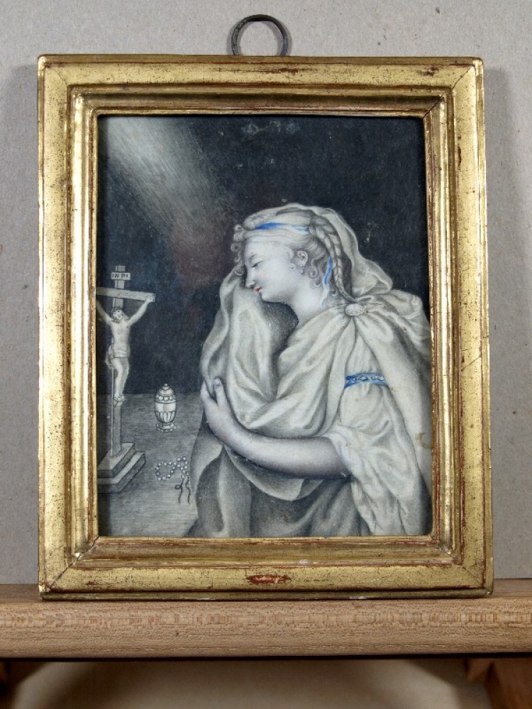 Romantiker (um 1830), betendes Mädchen vor dem Altar