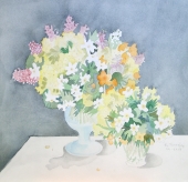 Frydl Prechtl-Zuleeg, Blumensträuße auf Tisch
