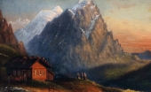 Wilhelm Besler, Blick auf die Große Scheideck am Wetterhorn mit Mönch und Eiger