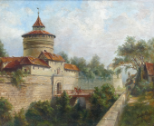 Albin Mattenheimer, Nürnberger Stadtmauer mit Neutor und Neutorturm