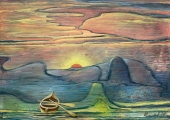 Georg Maul, Ruderboot im Sonnenuntergang
