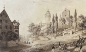 Robert Batty, Blick auf die Burg von Nürnberg, Mit dem Ölberg im Vordergrund