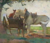 Andreas Bach, Zwei ruhende Pferde