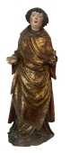 Große spätgotische Schnitzfigur eines Heiligen