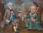 Unknown, Two noble children with a bird