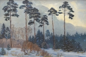 Karl Seubert, Winter Bäume in einer Winterlichen Landschaft