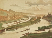 Karl Seubert, Flussansicht von Prag