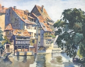 Karl Seubert, Nuremberg - Houses on the Pegnitz