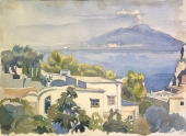 Karl Seubert, Capri Blick auf das Meer