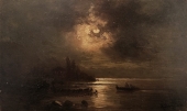 Max Baumgartner, Night seascape in the moonlight